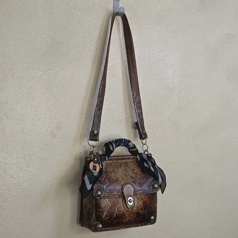 Custom Vintage Coach Willis Bag Brown with Custom Dye, Paint, Strap, Hardware